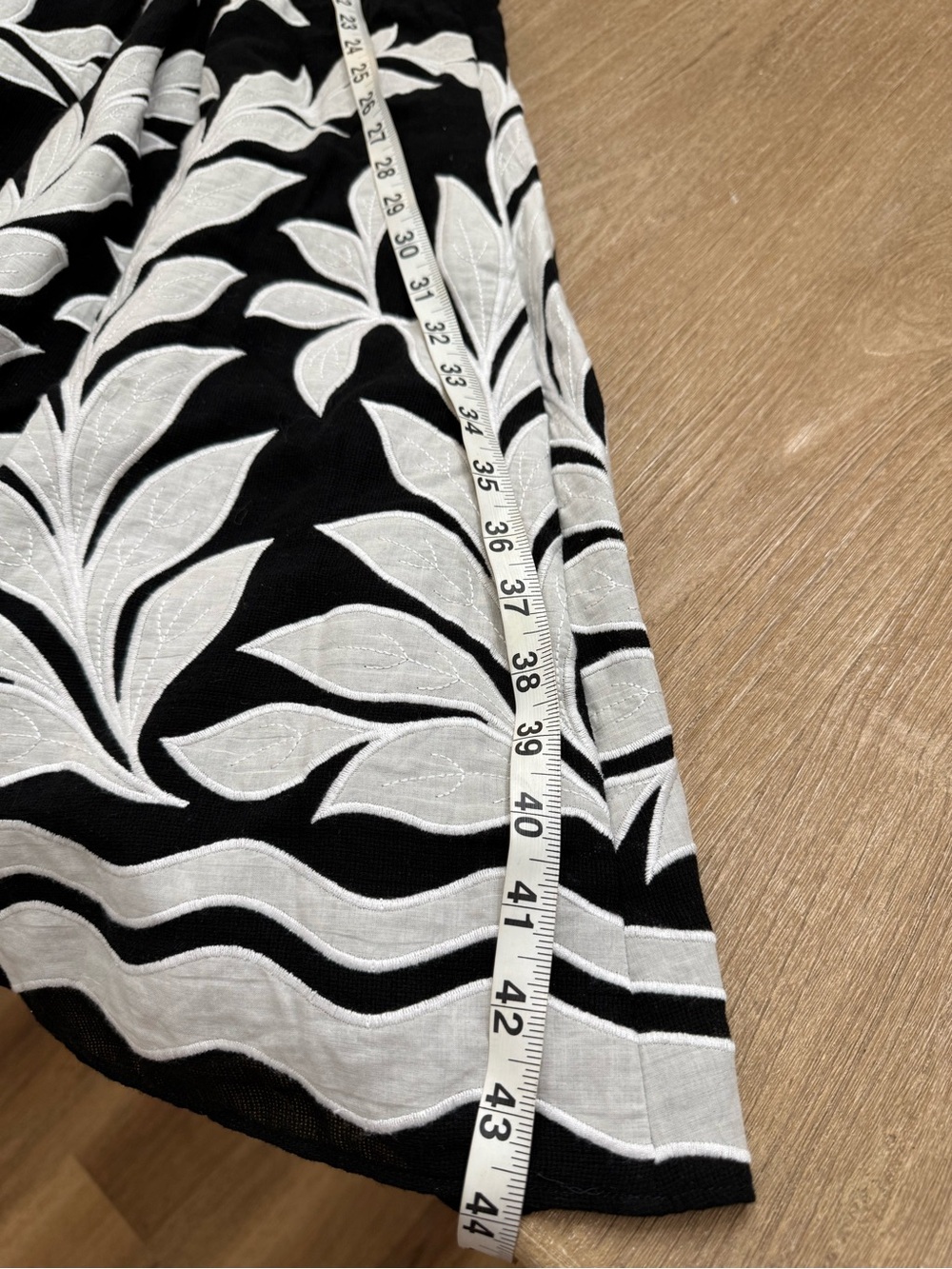 Anthropologie Maeve Embroidered One-Shoulder Midi Dress Black White 10 - Picture 12 of 14